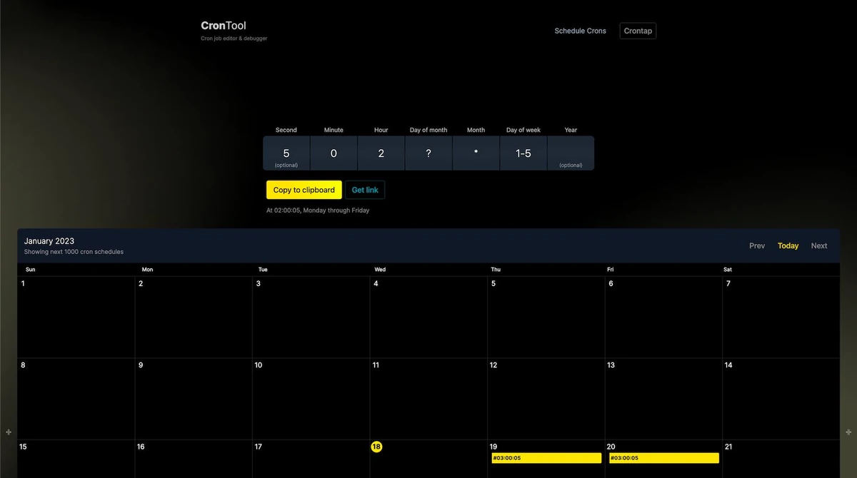 Cron Expression Debugger & Scheduler
