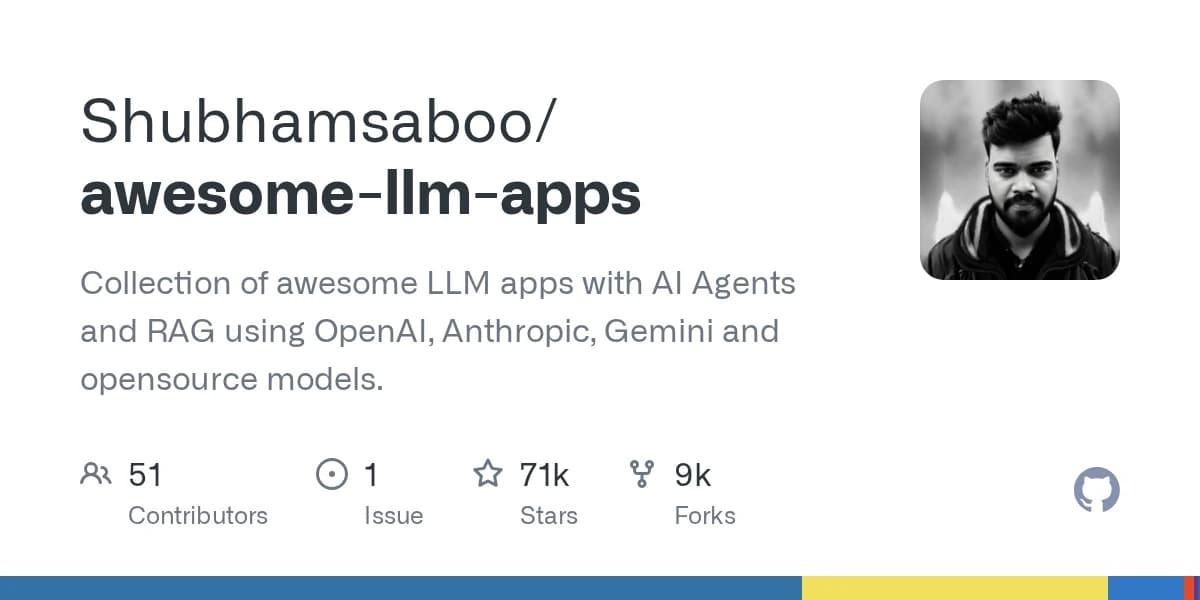 Awesome LLM Apps and AI Agents Repository