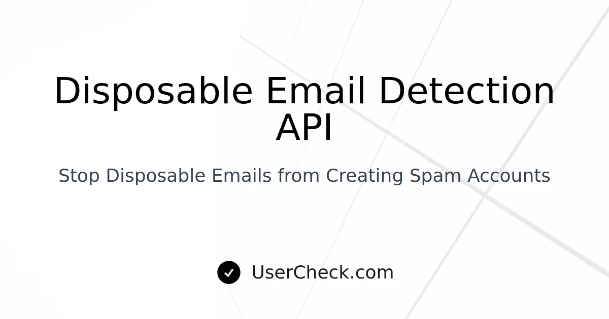 UserCheck Email Validation API